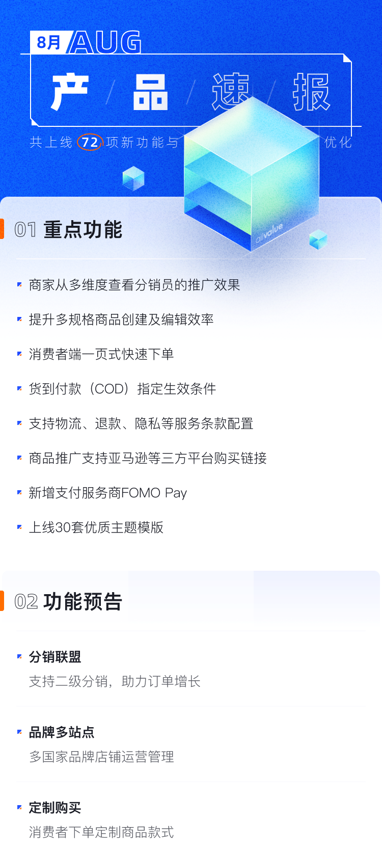 8月產(chǎn)品速報 |二級分銷、支持亞馬遜等平臺跳轉(zhuǎn)及72項功能優(yōu)化