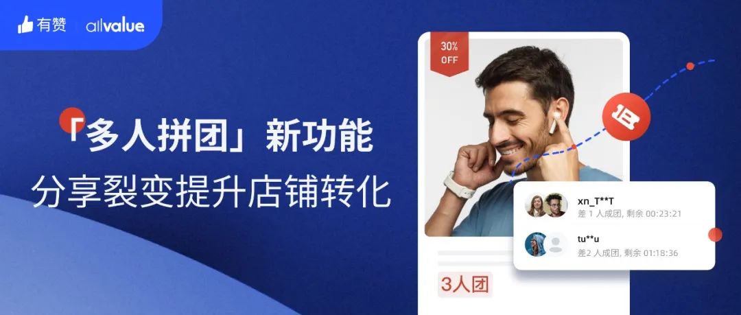 AllValue推出「多人拼團」功能，解鎖獨立站“裂變營銷”新玩法！