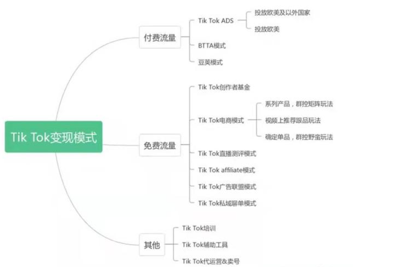 海外版抖音TikTok的免費(fèi)流量是一種成本極低的方法變現(xiàn)模式大全